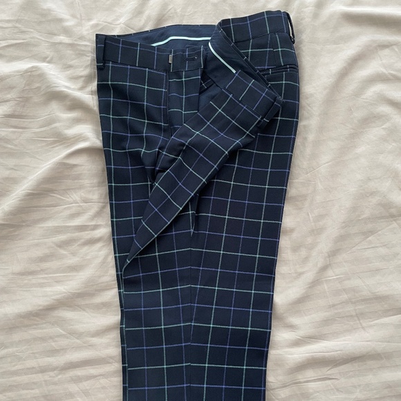 Topman 2-piece Blue Plaid Suit Jacket & Pants - Picture 7 of 7